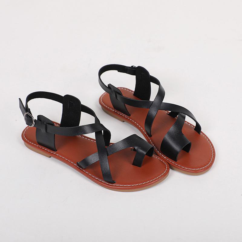 High Quality Shoes for Women Buckle Strap Set of Toes Women's Sandals Summer Solid Ladies Slippers Zapatillas De Muje