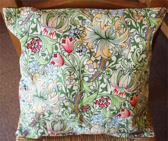 Morris Design OXFORD TIME Cushion 43x43cm approximately Golden Lily Cover, (fits 40-45cm cushions),