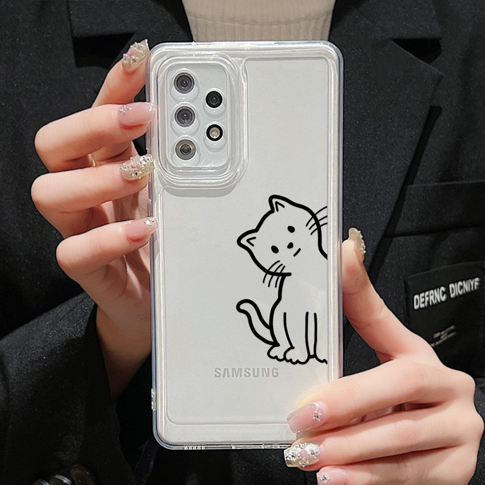 Klarer Fall für Samsung S24 Ultra A54 5G A53 A52 S23 Plus S22 S21 S20 FE A35 A55 A34 A33 A32 A14 A13 Silikon-Schmetterlingsabdeckungen