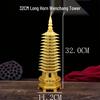 Painted Copper and Brass Wenchang Pagoda Ornament, Nine and Thirteen Stories