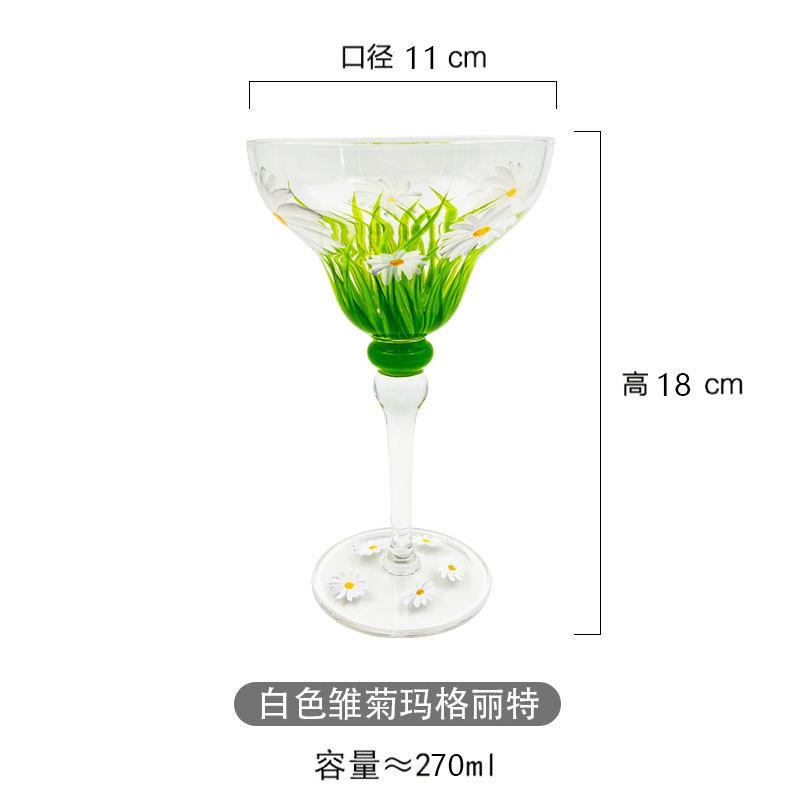 Hand Painted Margarita Glass  Moroccan Collection Glassware Unique Decorative Margarita Glasses Kitchen Table Décor