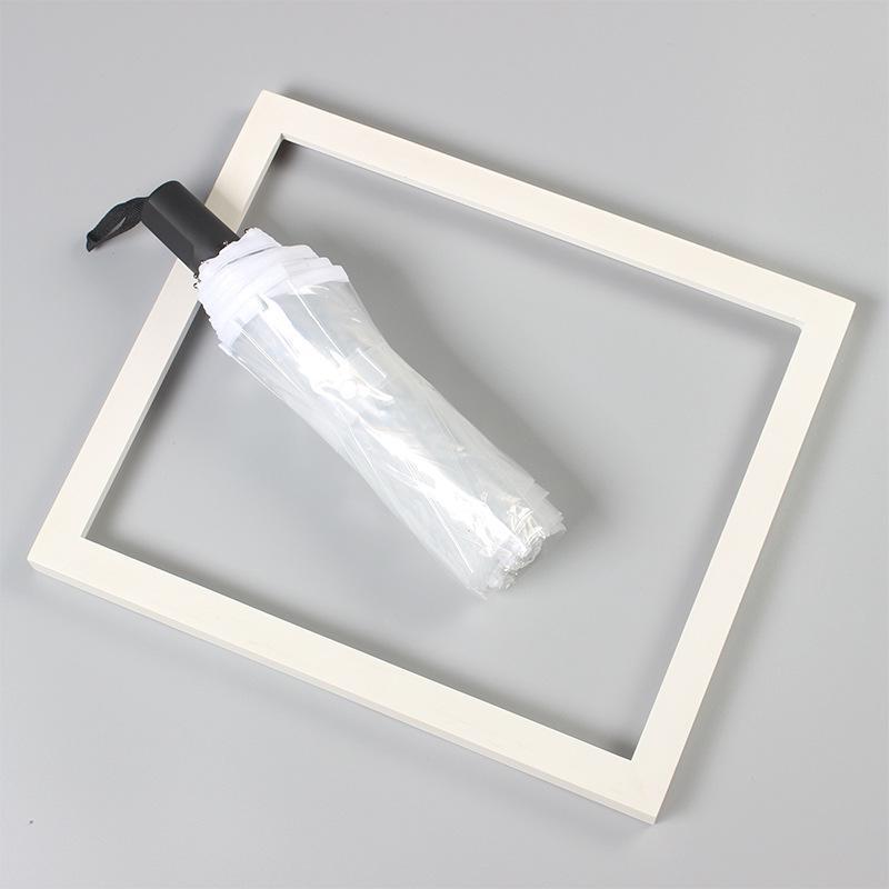 Japanese-Style Transparent Automatic Foldable Umbrella - Large, White, and Perfect for Influencer Photos