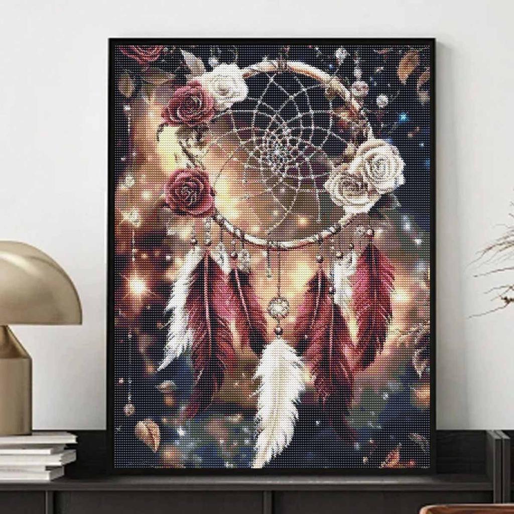 Creative Diamond Painting Kit for Adults DIY Dreamcatcher Rhinestone Picture Canvas for Leisure Craft Wall Art and Gift Making Fun Set