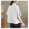 DIMANAF 2026 Women Plus Size New Summer Blouse Shirt Short Sleeve Casual Loose Lady Tops Shirts Embroidery Cotton