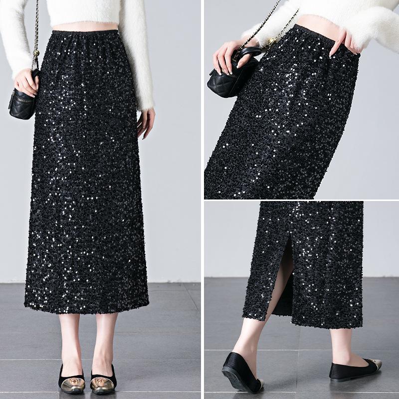 Brand High Waist Slimming Midi Skirt - Spring/Autumn Women's Back Slit Bodycon Style