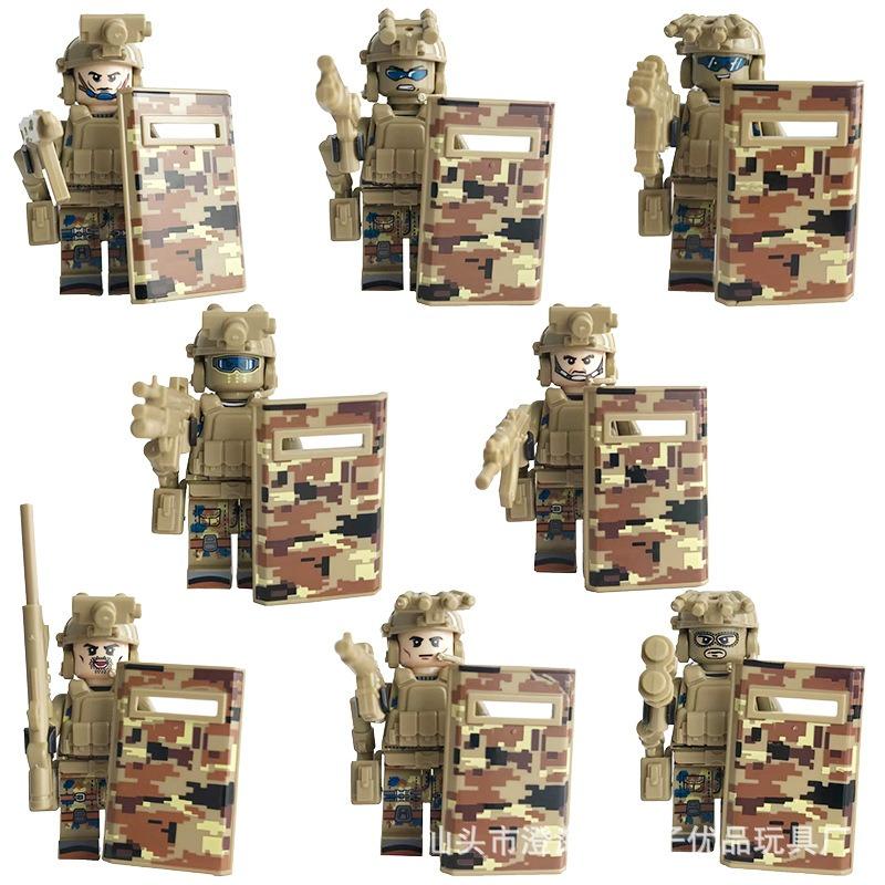 Compatible with Building Block Series Ghost Police SWAT Shield Warrior Special Forces Small Particle Building Block Toy
