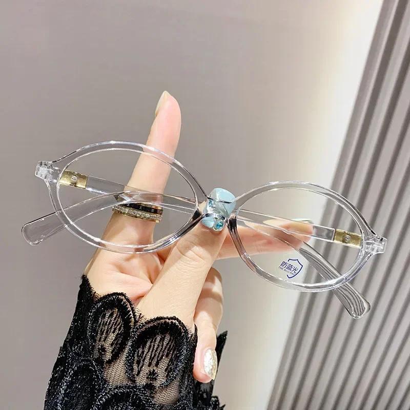 Retro Literature and Art Vintage High-end Reading Glasses for Women Men Blue Light Blocking Far Sight Glasses Diopter 0 TO +4.0
