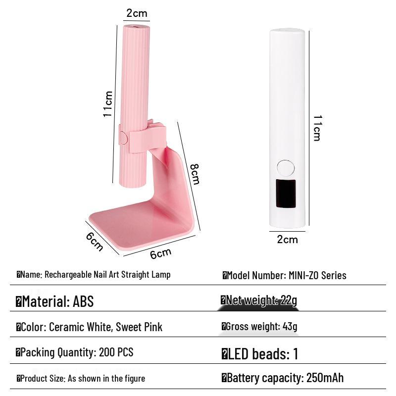 Portable Rechargeable UV Nail Art Quick-Dry Light Holder