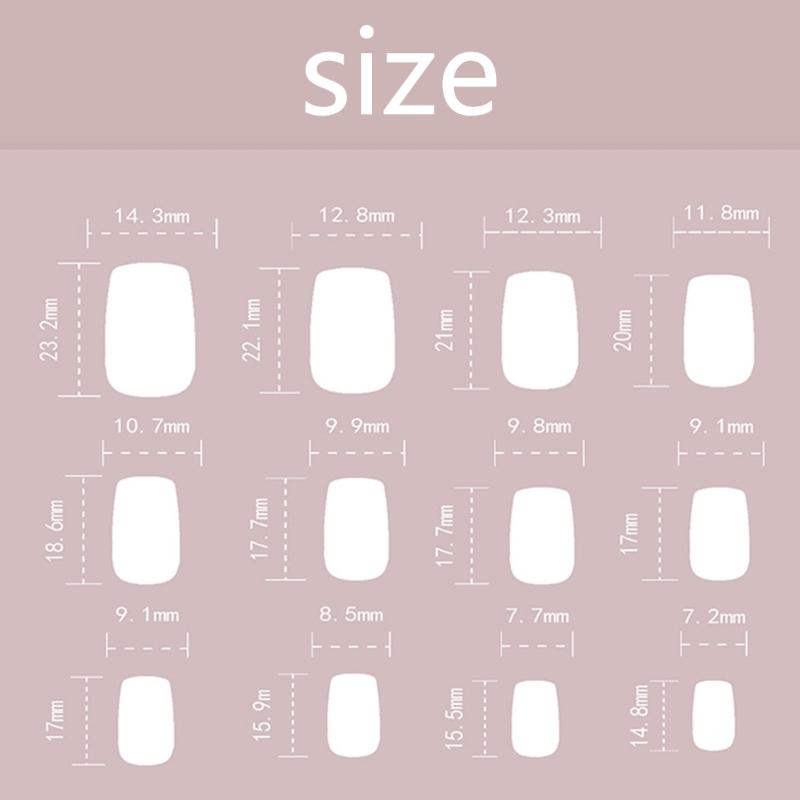 24Pcs Short Square Press On Nail Flowers False Nail Manicure Nail Decors Stick on Nail For DIY Acrylic Nail Art