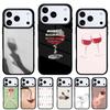 Rotwein Glas Handyhülle für iPhone 17 Air 16e 15 14 13 Pro Max Rückseite für 12 11 Pro Coque