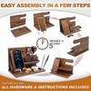 Wood Phone Docking Station Key Holder Wallet Stand Jewelry Watch Organizer Desk Accessories Men Husband Birthday Gift
