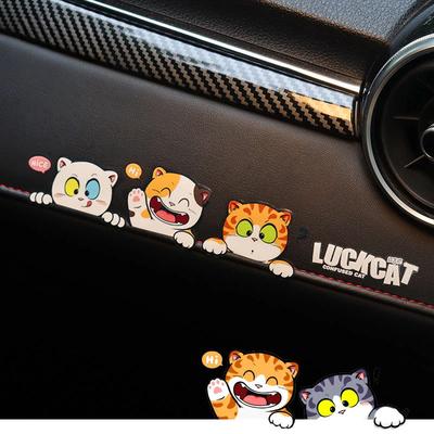New Car Sticker Cute Cartoon Cat Vinyl Stickers Waterproof Decals Car Accessories Decor Home Bathroom Living Room Decals