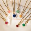 Fashion Trend Diy Pendant Love Hexagon Color Red Blue Element Pendant Necklace Stainless Steel