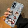 Cute KT Cat Snowman Phone Case, Compatible with Apple 17/16 Pro Max, iPhone 15/14 Transparent Series, Fits Large Windows