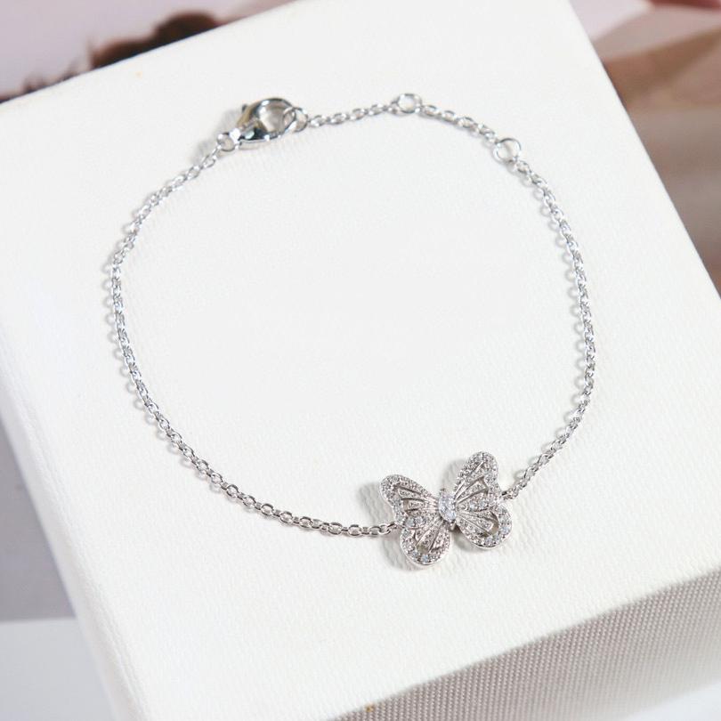 

Винтажный браслет с бабочкой для женщин, горячий бренд, набор роскошных украшений, дизайнерский, из стерлингового серебра 925 пробы, модные ожерелья и браслеты темно-синий