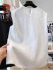 Women's Summer Sleeveless Cotton-Linen Embroidered Tank Top