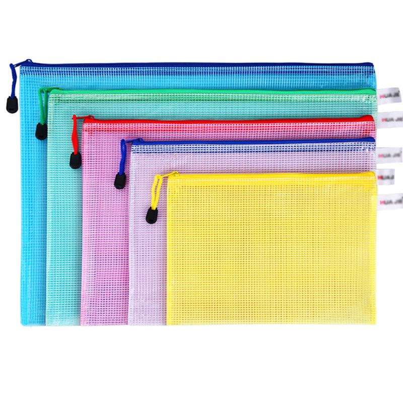 Mesh Zipper File Bag: Creative Waterproof Pencil Case & Transparent Document Storage for Students & Office