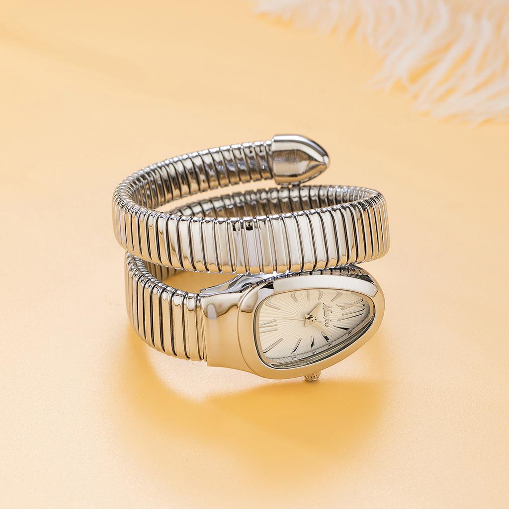 MISSFOX Classic Snake Shape Watch for Women Gold Silver Scaleable Bracelet Womens Watches Quartz Ladies Wristwatch