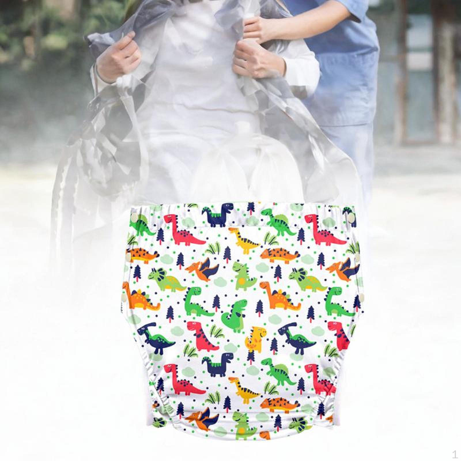 

Подгузник для взрослых из ткани с регулируемой пряжкой сбоку, водонепроницаемый, с кнопками, можно стирать, подгузник, недержание Dinosaur XXL