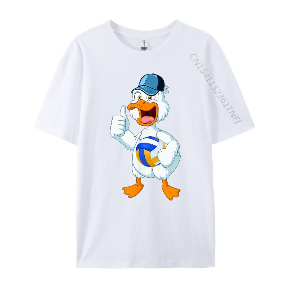 Duck Playing Volleyball Costume Volleyball Player Family Graphic T Shirts Men Man Mens Shirts Camisa Letter