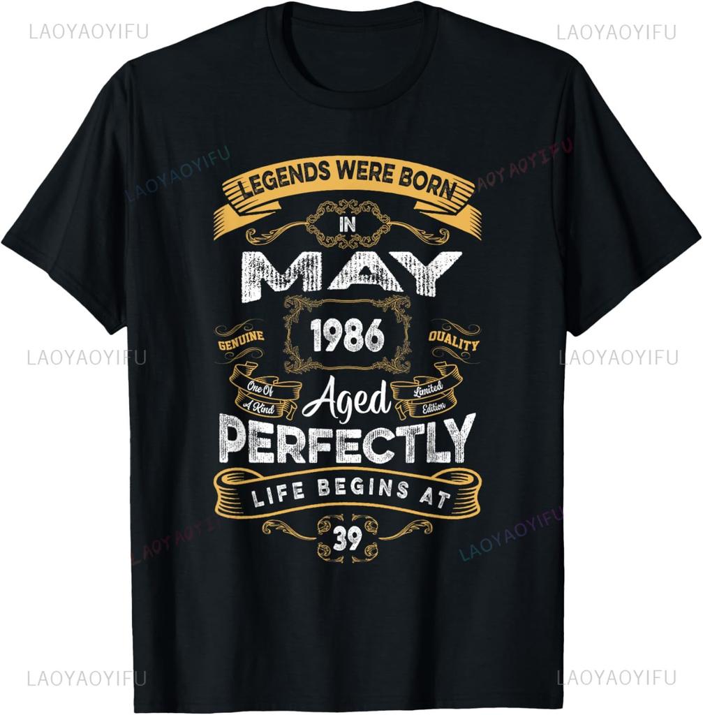 Legends Were Born In March 1986 36th Funny Birthday Gifts T-Shirt Unisex Summer Streetwear Tops Camiseta Hombre