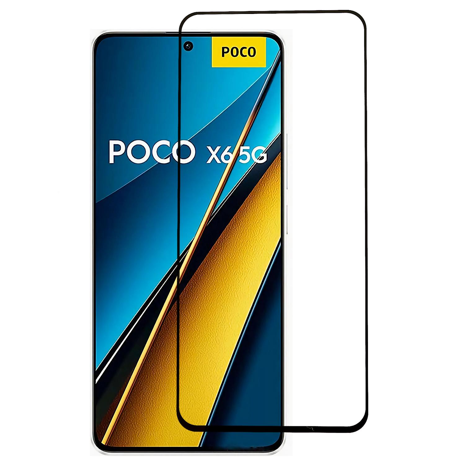 

For Xiaomi Poco X6 5G Screen Film Guard Full Glue Silk Printing Full Screen Protector As Shown A