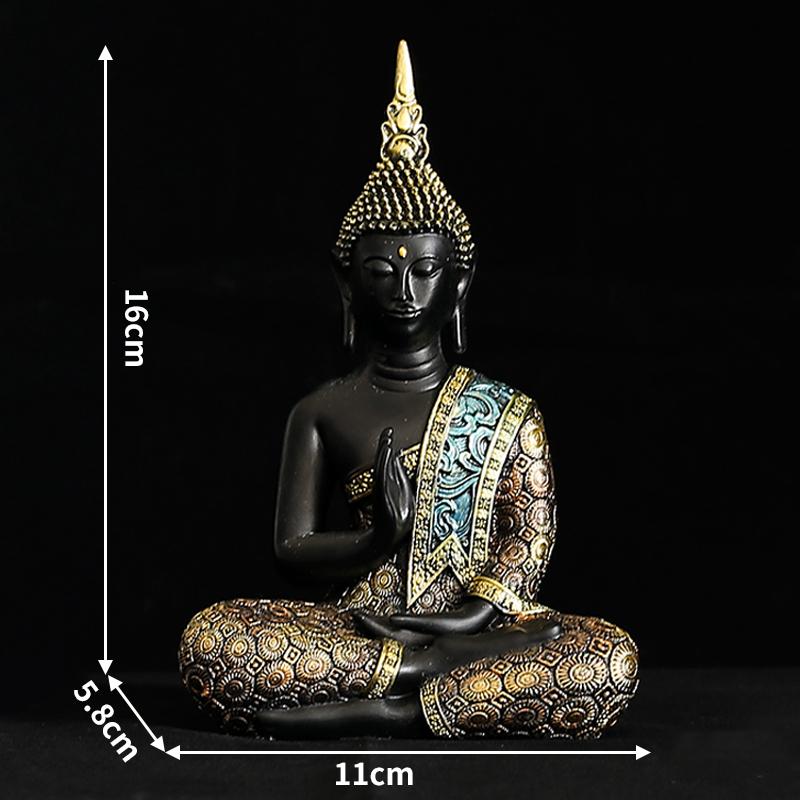 Stor Buddhastaty Thailand Buda Buddha Skulptur Grönt harts Handgjord buddhism Hindu Fengshui figurin Meditation Heminredning