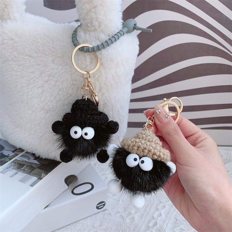 Nou Păr de Nurcă Brichete Mici Praf Elf Pandantiv de Pluș, Breloc de Chei Auto Pandantiv Femeie Păpușă