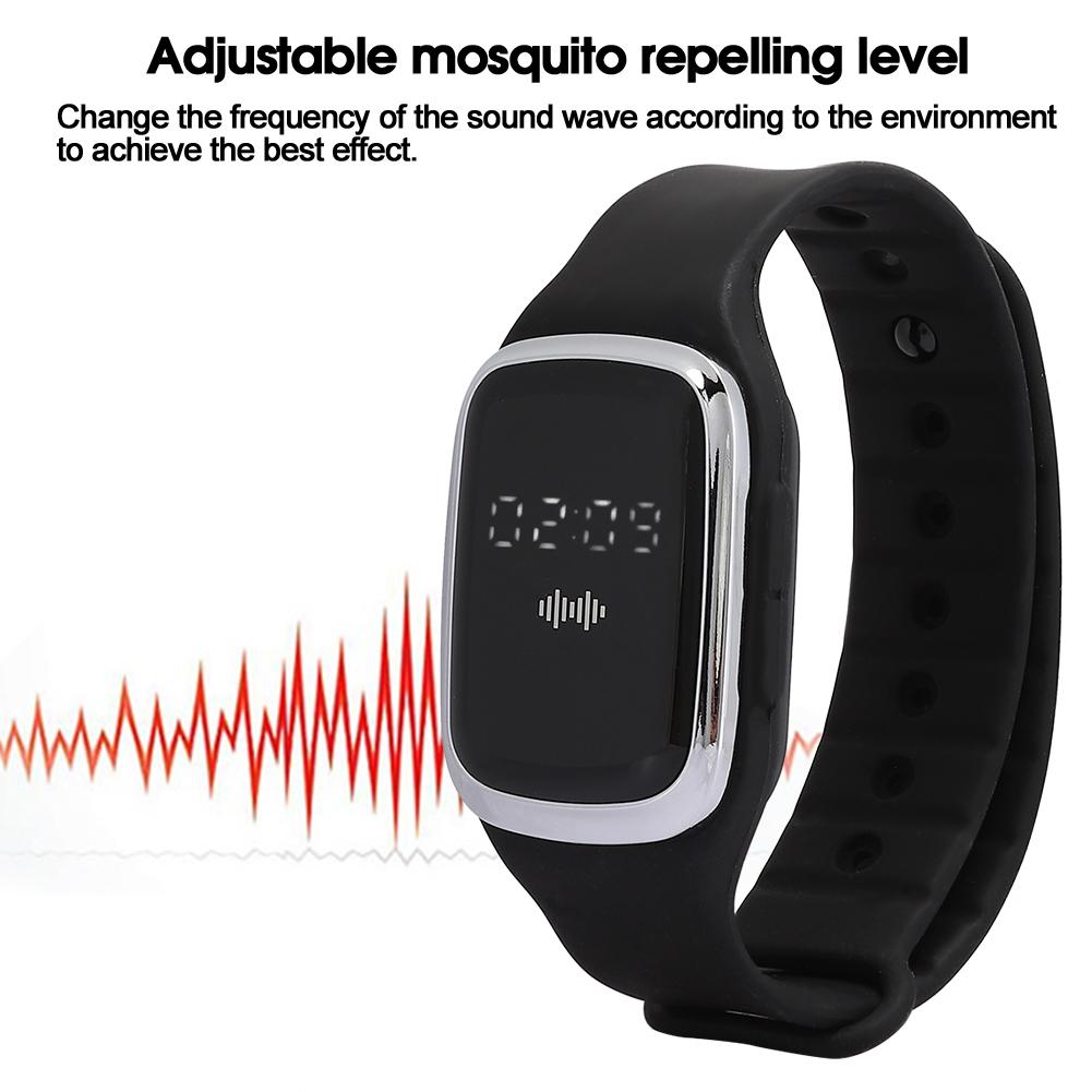 Ultrasonic Mosquito Repelling Wrist Bracelet Band Insect Pest Repellent for Adult Kid
