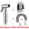 Cross-Border 304 Stainless Steel Toilet Spray Gun Set with Flushing Booster Nozzle for Bidet