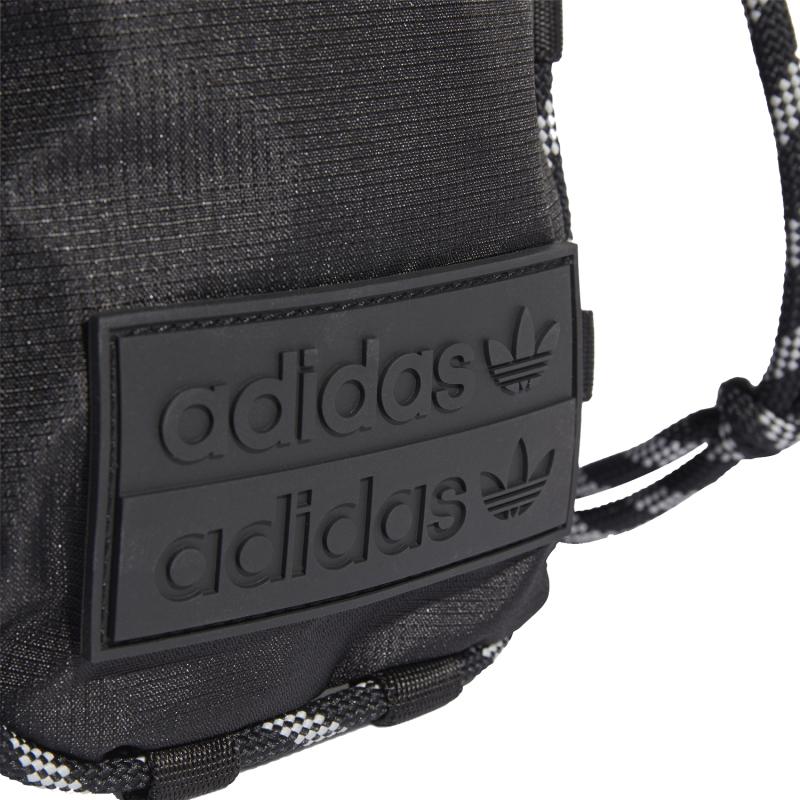 Adidas Originals Recycled Material Sports Bag, Coin Purse, Card Holder, Shoulder Bag Unisex Black Adidas H32462