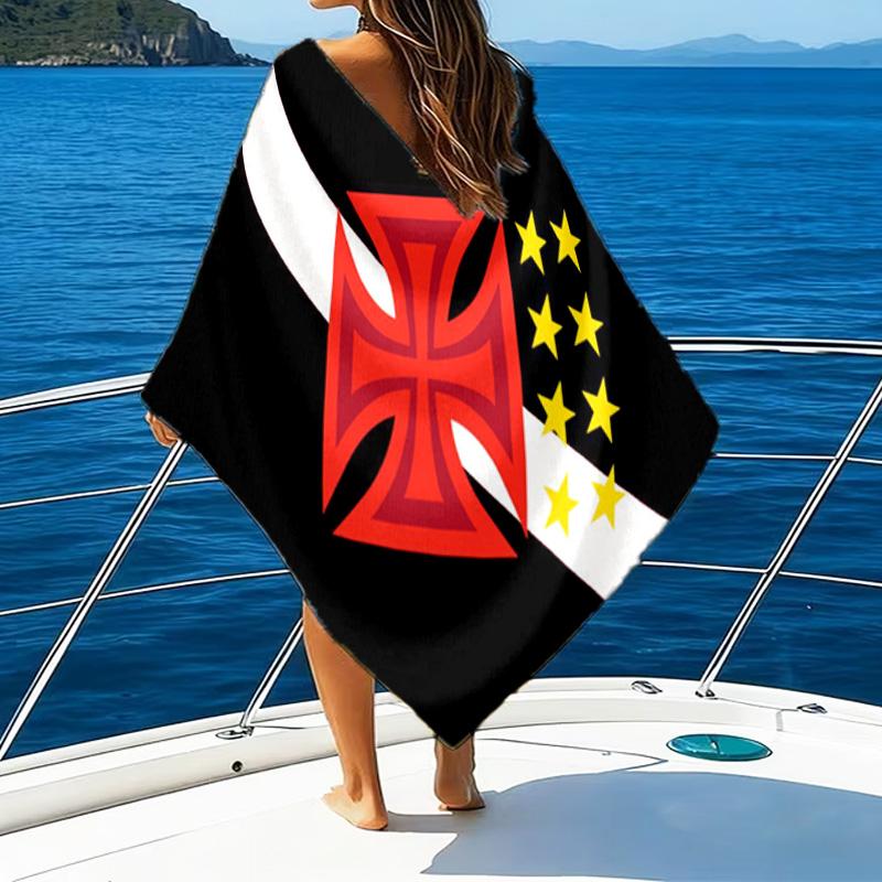 Vasco Fußballverein Bedrucktes Strandtuch, Superweiche Mikrofaser, Perfektes Geschenk Geburtstag, für Pool, Strand, Reisen, für Familie und Freunde