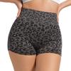 High Waist Leopard Print Tummy Control Yoga Shorts with Butt-Lifting Feature - Breathable, Slimming, European and American Style