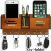 Multipurpose Design Wood Key Holder  (8 Hooks, Brown)