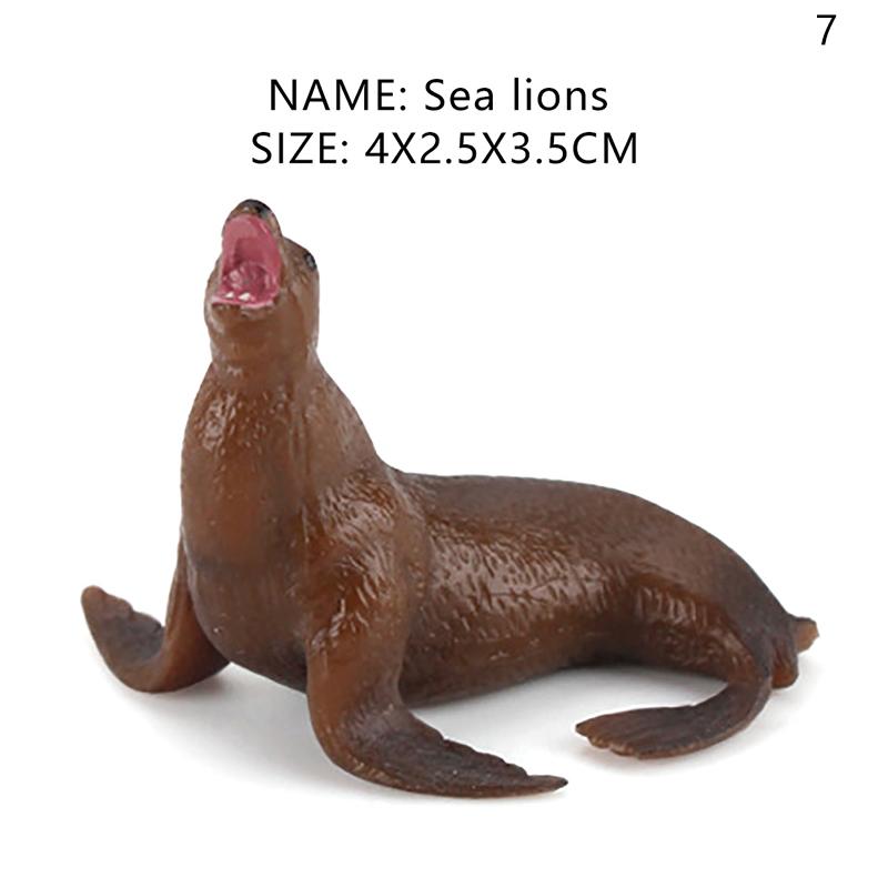 Simulation Marine Life Action Figures Ocean Animal Model Educational Toys Cake Topper,Collection Gift Shark Dolphin Hammerhead