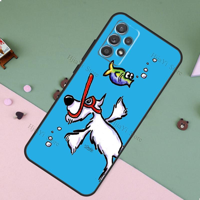 Cartoon schnauzer dog Fundas For Samsung A53 A33 A23 A13 A73 A12 A22 A32 A42 A52 A72 A50 A51 A71 A14 A34 A54 Case