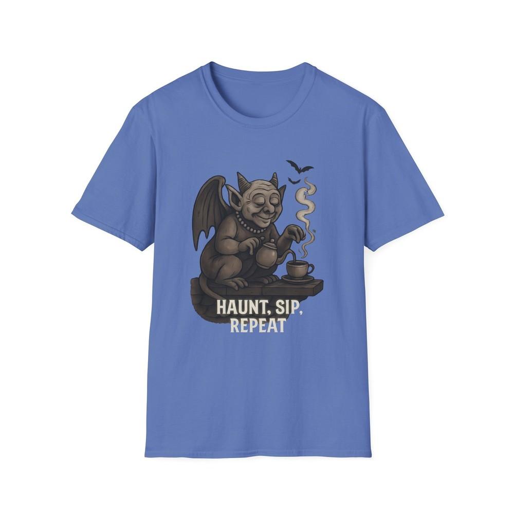 Unisex Softstyle T-Shirt Gargoyle Tea Aunt Funny Gothic Bat Steam Halloween