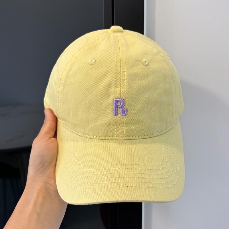 

Letter embroidery R standard four seasons soft top baseball cap women s fashion face small hat neutral simple travel cap Adjustable