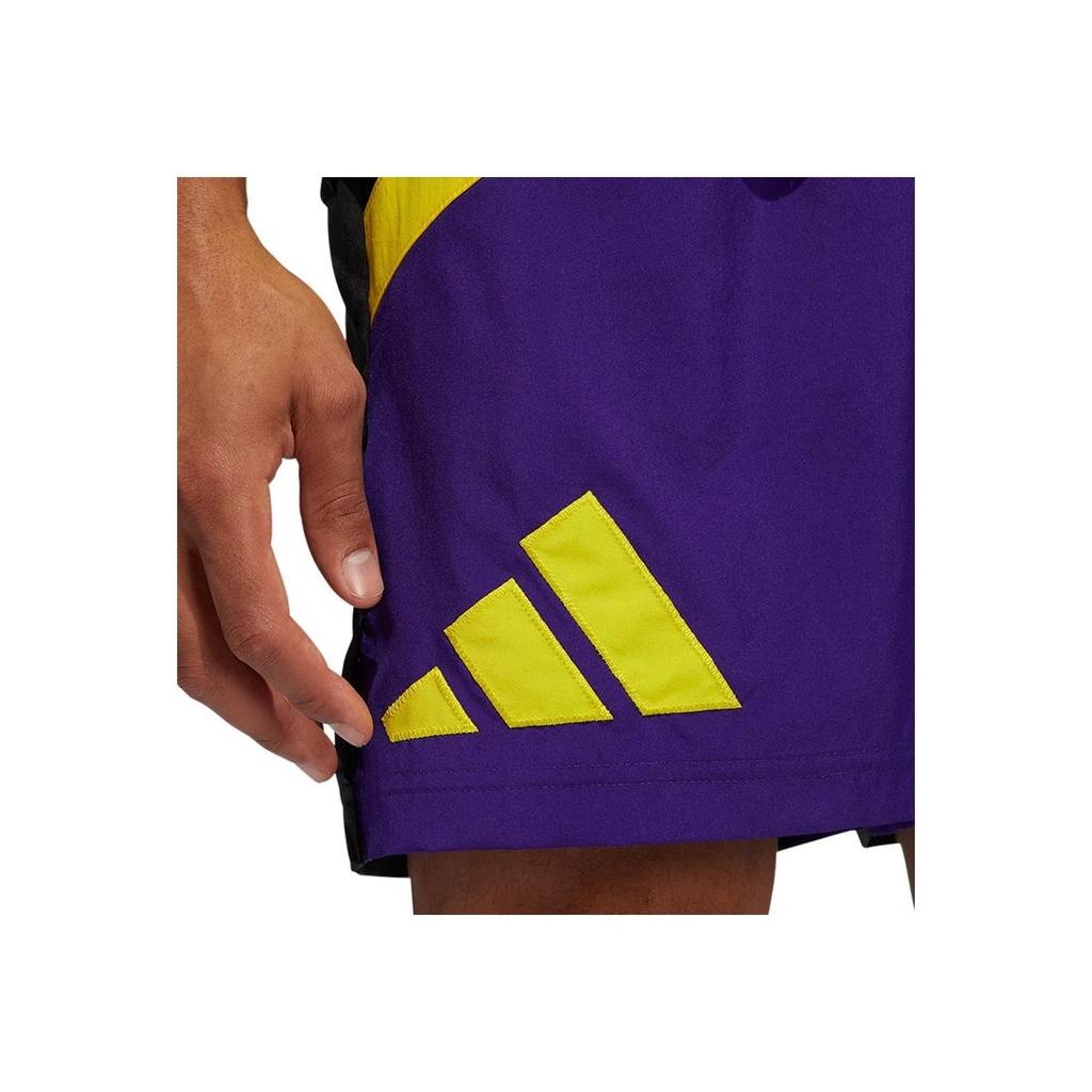 Adidas Colorblock Logo Basketball Shorts Men Bottoms Collegiate-Purple HK9465