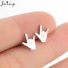 Lovely Dog Paw Earrings Women Multiple Stainless Steel Earings Fashion Jewelry Mushroom Rocket Lighter Ear Studs Weird Gift
