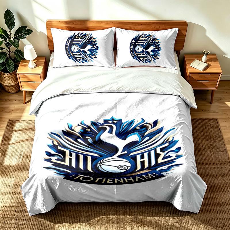 Tottenham Hotspur FC (23) 3pc Set Suitable for Master Bedrooms Soft and Comfortable an Ideal Gift for Family and Friends Includes One Duvet Cover and 