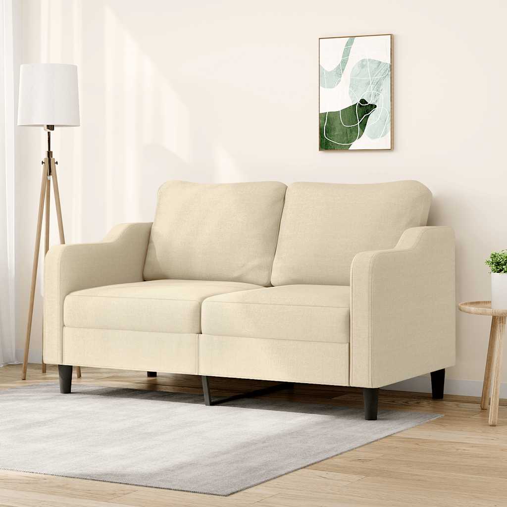 Vidaxl 2-Seater Sofa, Cream, 140 Cm, Upholstered In Fabric