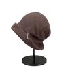 Japanese Style Wool Slouchy Beanie: Women's Warm Autumn/Winter Fisherman Beret with Chain Detail, Enhances Face and Style.