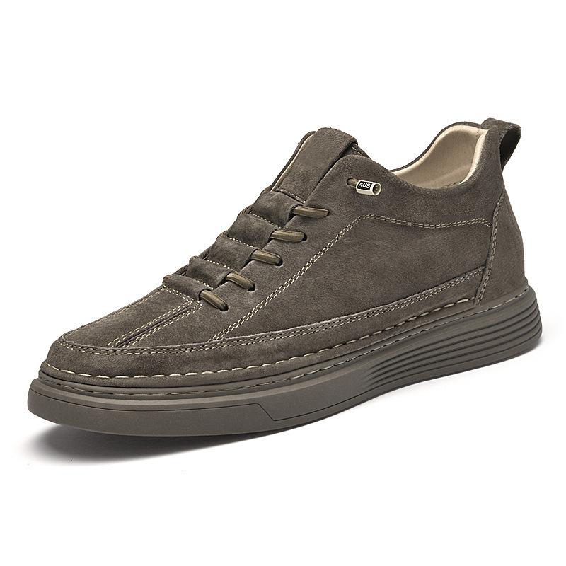 

Dongping baseplate shoes trendy leather warm casual shoes large size heightening men s shoes generation leathershoes 47 коричневий