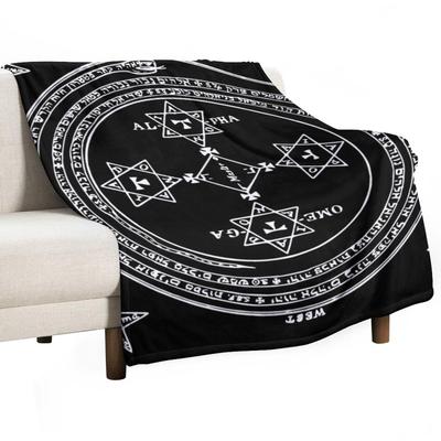 BESCHWÖRUNGSRING - WEISS / SCHWARZ Überwurfdecken Decken für Sofas Einzelplüsch Schwere Decken