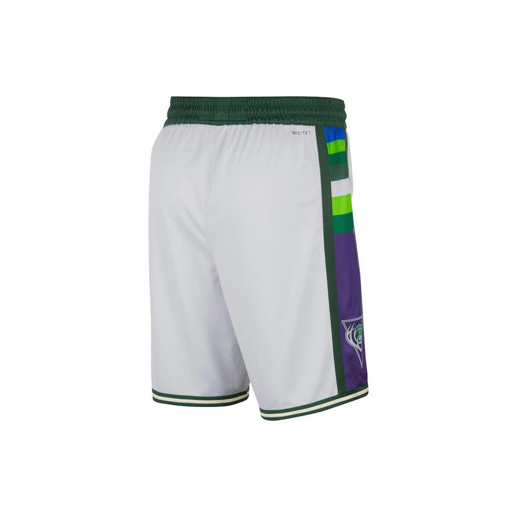 Nike NBA Milwaukee Bucks Swingman City Edition Dri-fit Shorts Shorts White Men Streetwear DB4141-100