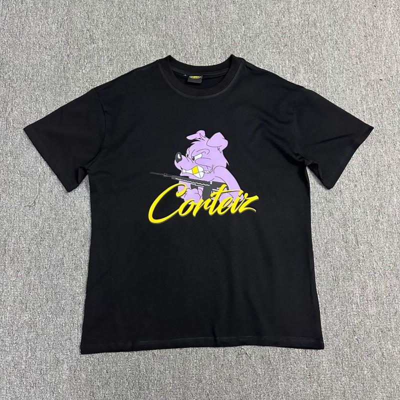 Corteiz Streetwear Baumwoll-T-Shirt Herren Lockerer Schnitt Rundhals Kurzarm Hip Hop Grafik-T-Shirt