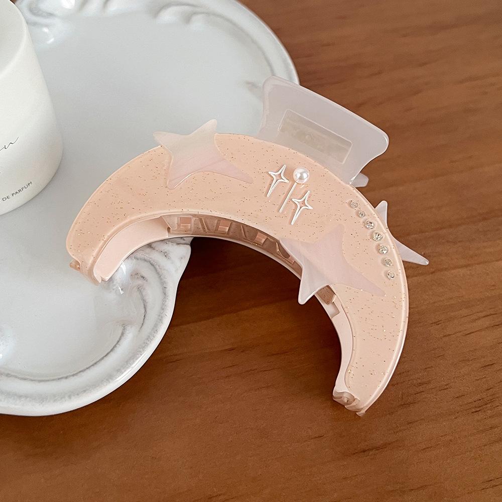 

Женщины Девочки Пластиковые Креативные Головные Уборы Прически Коготки Для Волос Заколки Декоративные Дизайн В Форме Луны Жемчуг Модные Аксессуары