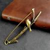 Elegante Bronze Große Broschen Vintage Große Vintage Bronze Brosche Cardigan Anzug Großer Pin Anzug Schmuck