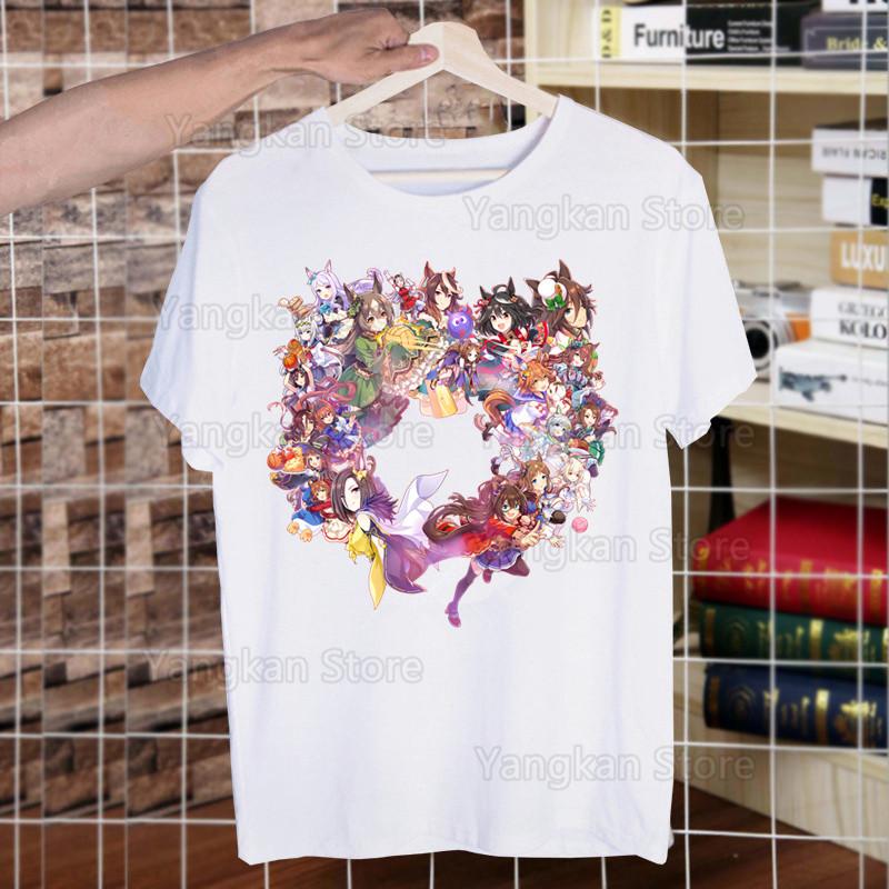 Uma Musume Pretty Derby Umamusume Men Short Sleeve Casual Men Tops Anime Cartoon T Shirt for Male Printed T Shirt Women Tees